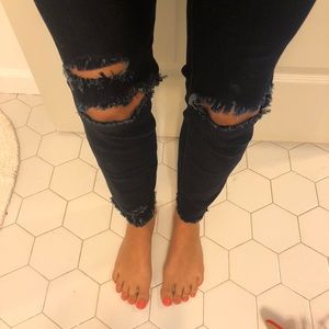 Madewell low rise ripped skinny jeans
